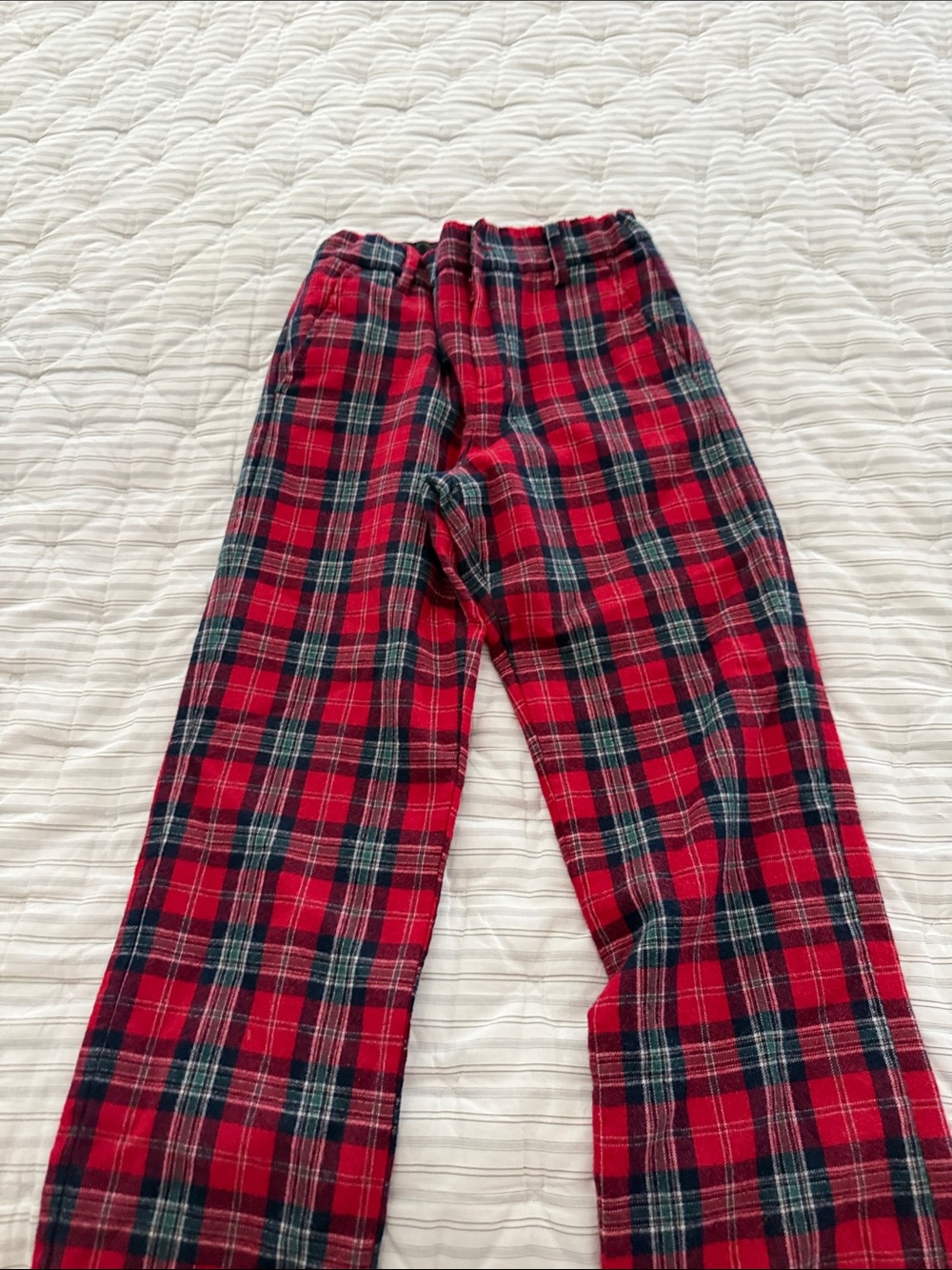 Janie and Jack Red and Green Plaid Dress Pants - Kids
